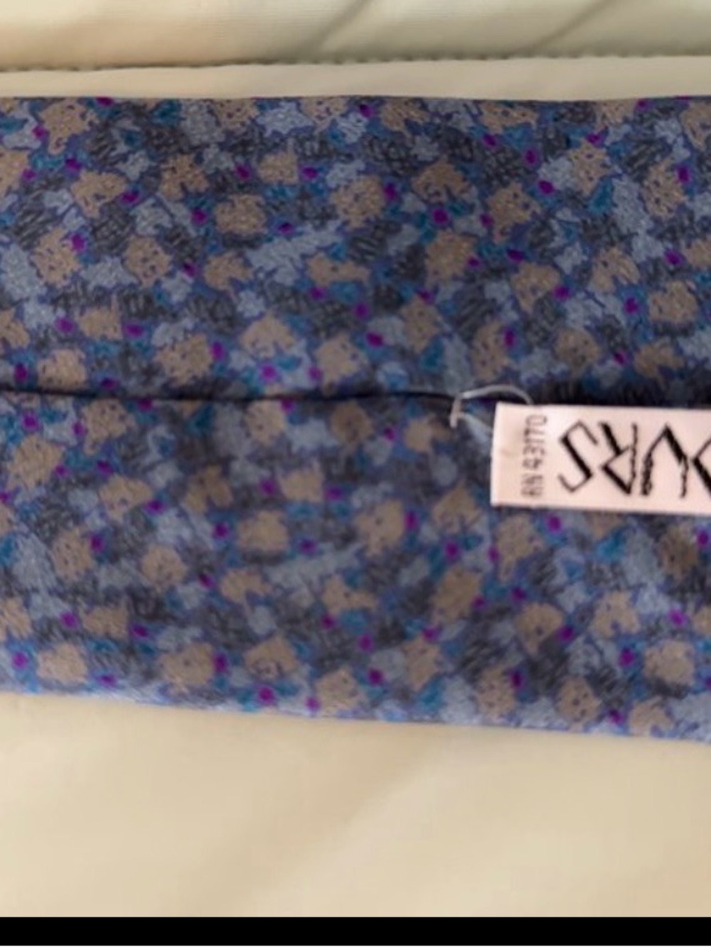 Men's Blue Floral 100% Silk Tie - Picture 2 of 4